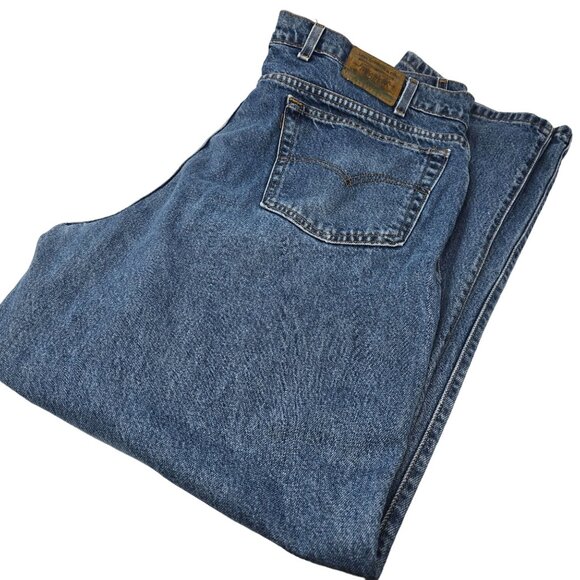 Vintage Levis 545 Denim Blue Jeans 44X32 Straight Leg Loose Fit - Picture 1 of 6